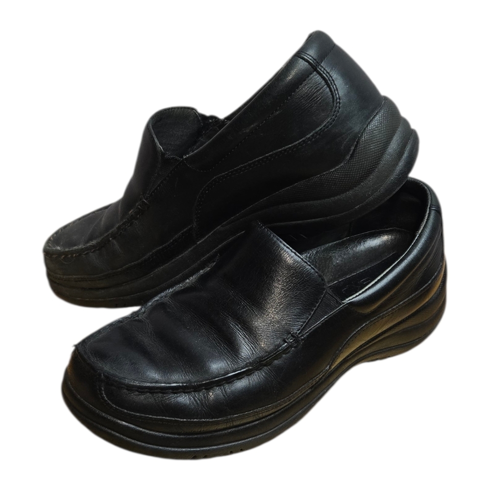 Dansko Wayne Black Leather Slip-On Work Shoes Non-Slip Comfort Loafer Men’s 42